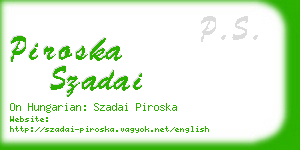 piroska szadai business card